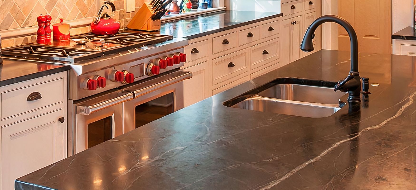 Black Storm Soapstone Kitchen Countertops