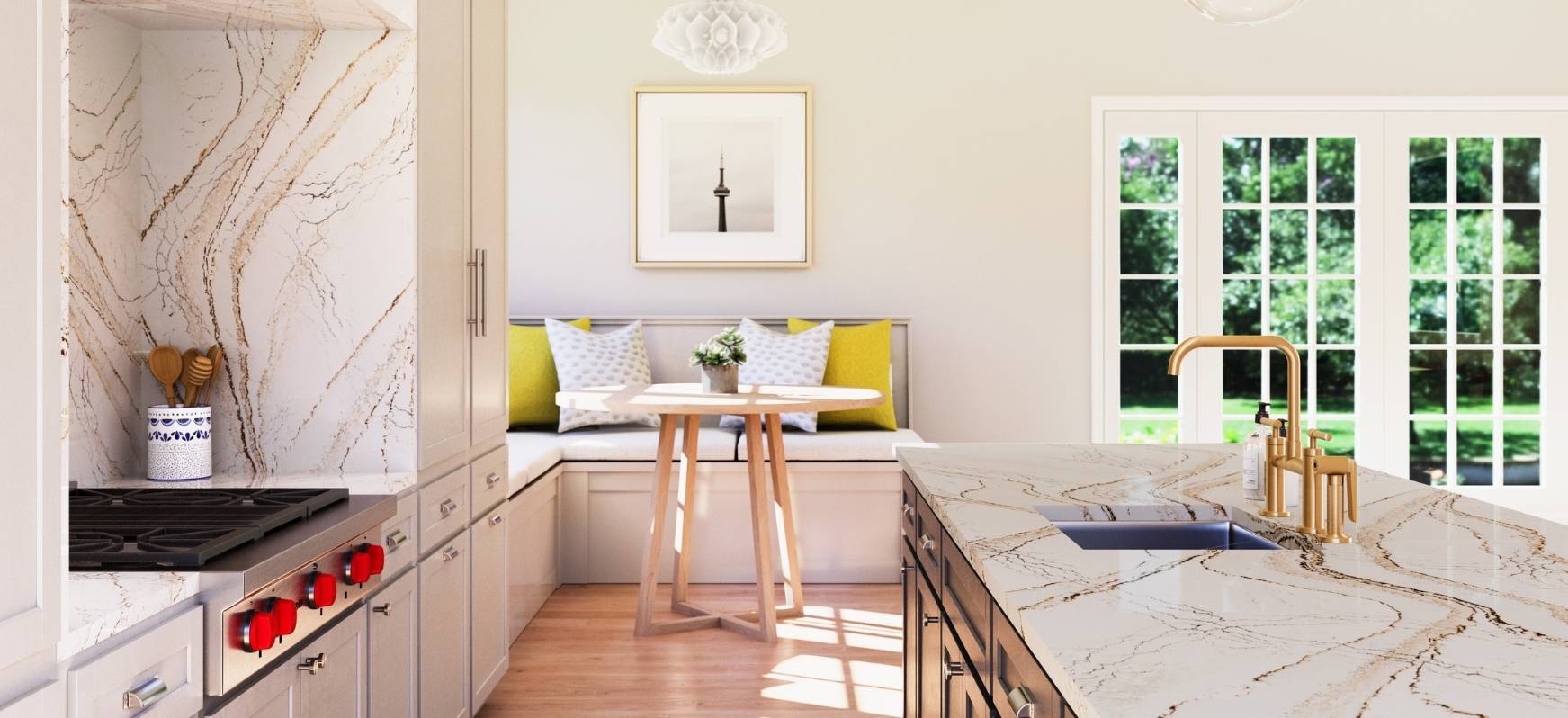 Clovelly Cambria Quartz Countertops and Full Height Backsplash Pros and cons of quartz countertops