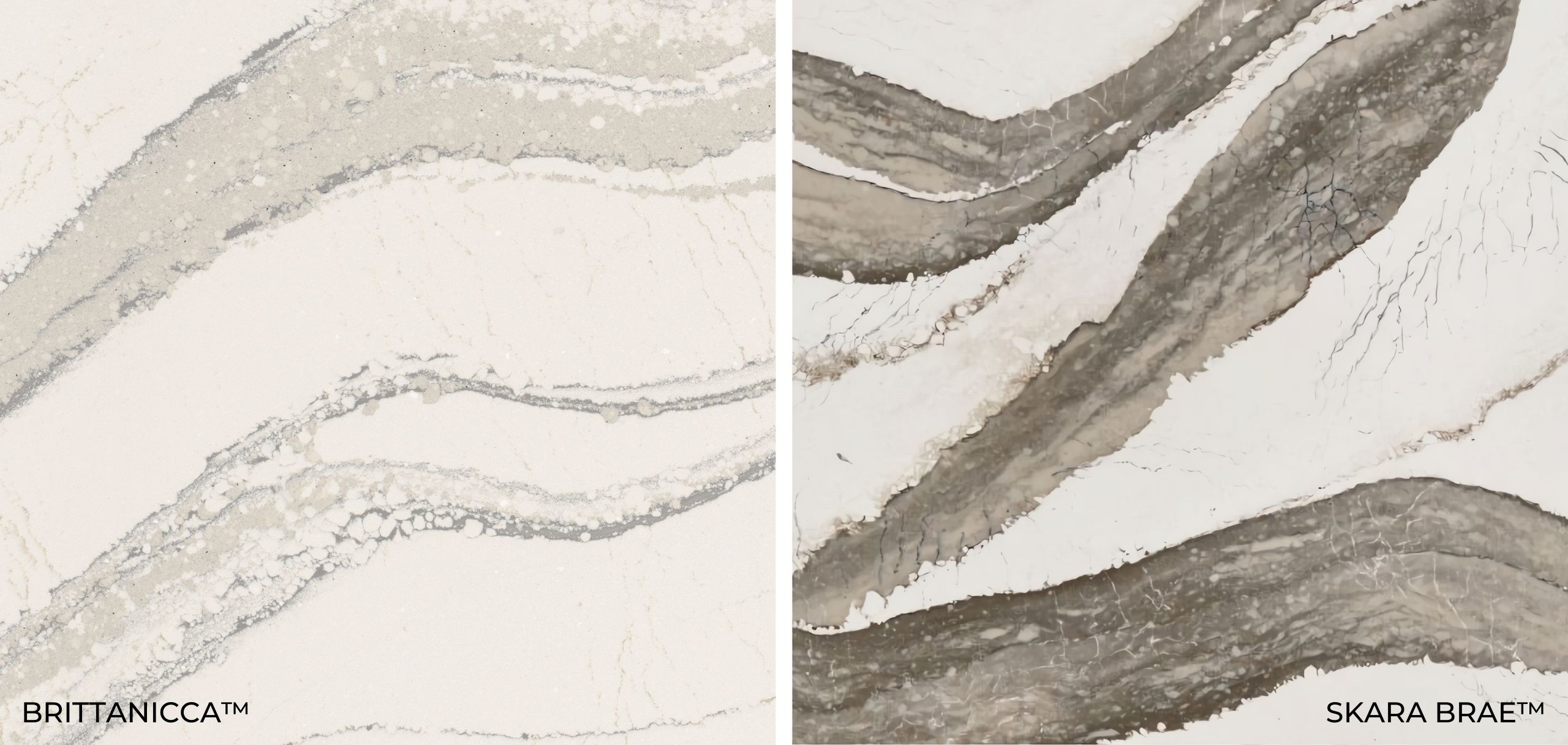 Skara Brae Cambria Quartz and Brittanicca Cambria Quartz Southport Cambria Quartz