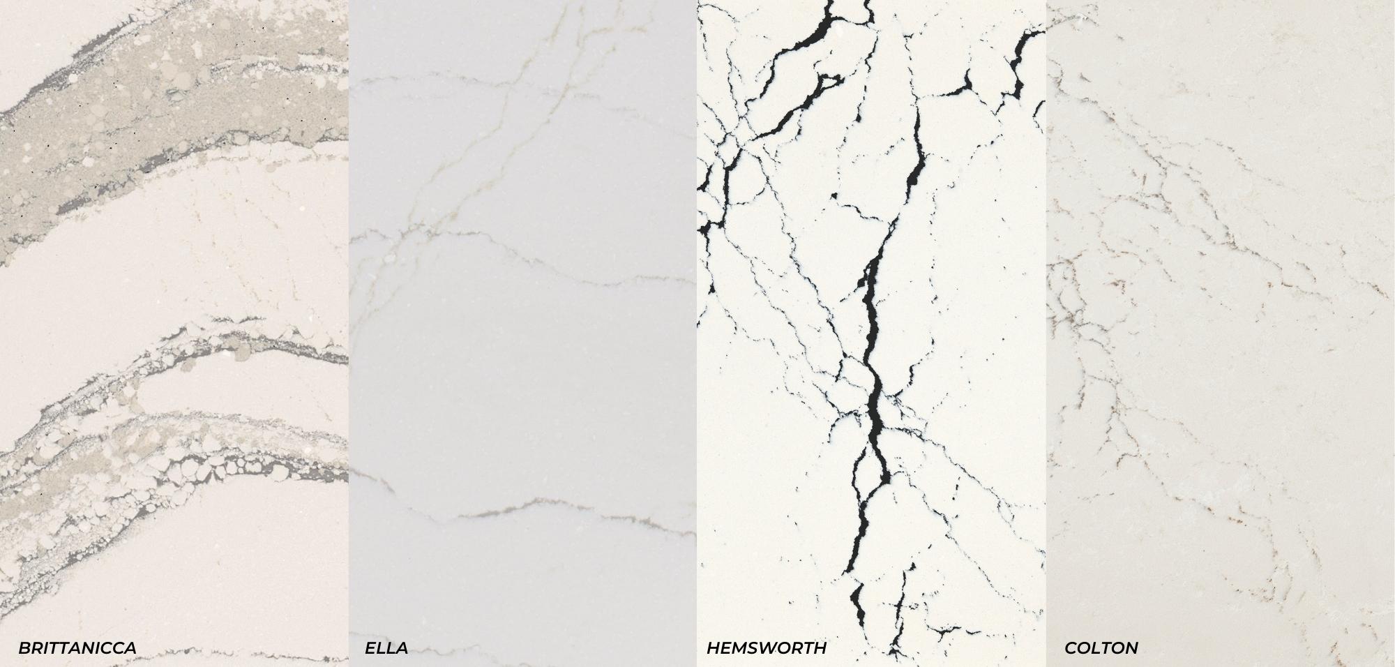 Cambria Quartz Designs that Look Like Marble Quartz vs Marble Brittanicca Quartz Ella Quartz Hemsworth Quartz Colton Quartz