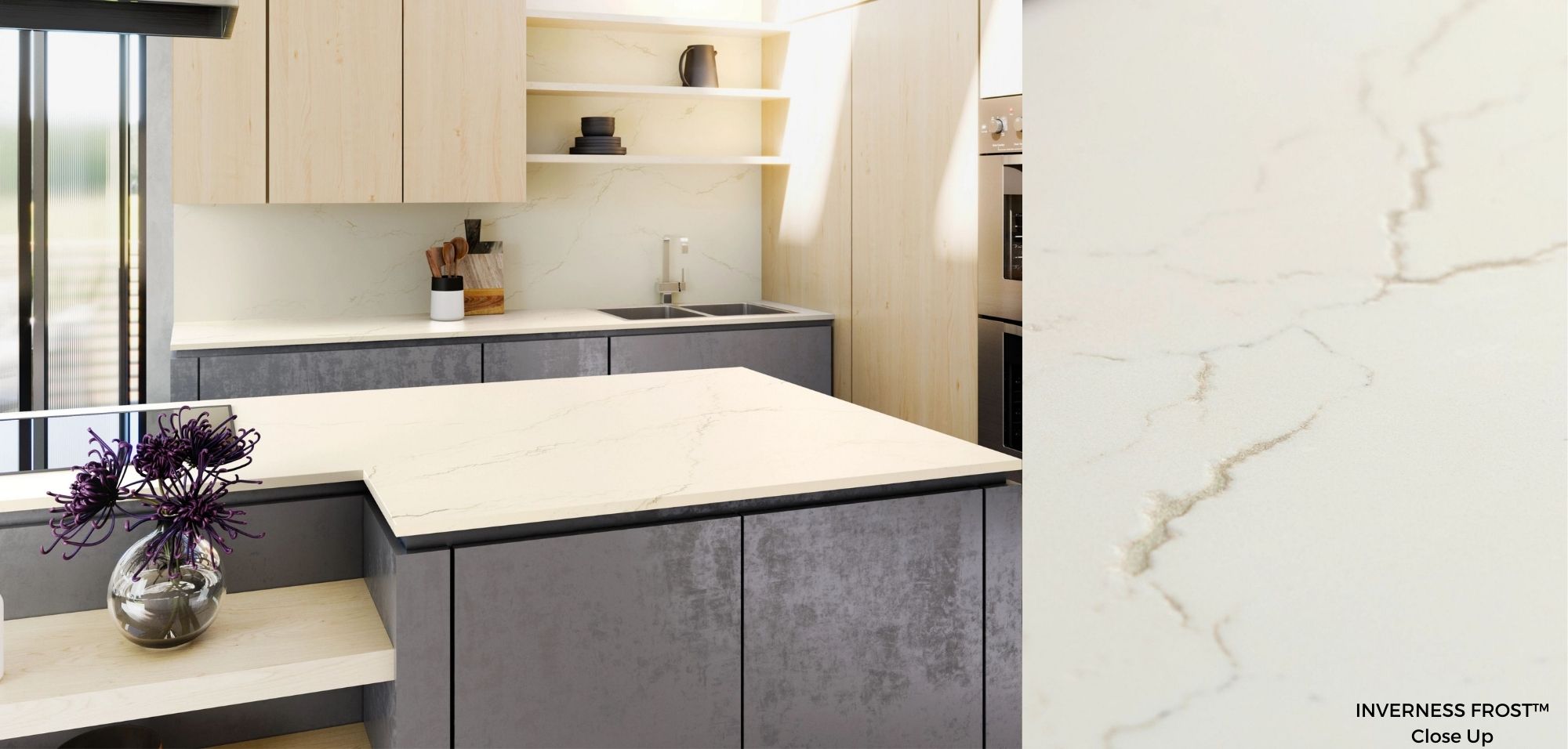 Inverness Frost Cambria Quartz Kitchen Countertops